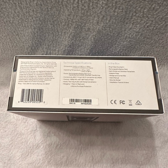 RING Video Doorbell 2 Wire-Free Video Doorbell HD Video Manufacturer Sealed NEW. - Picture 3 of 7